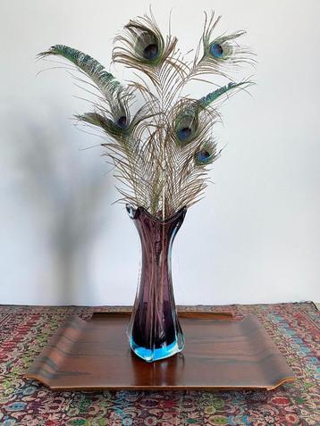 Vintage Murano vaas, paars/aqua, glas, Mid century, 1960 beschikbaar voor biedingen