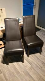 2 eettafel stoelen van het merk H&H, leer bruin, Huis en Inrichting, Stoelen, Ophalen, Twee, Bruin, Zo goed als nieuw