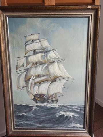 Schilderij van een zeilschip beschikbaar voor biedingen