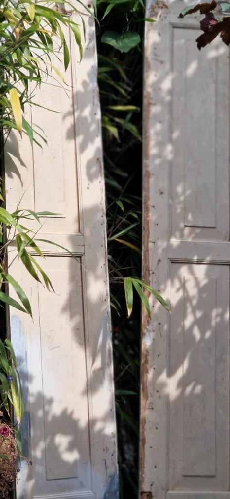 Mooie hoge (276 ! cm) oude paneeldeuren (brocante), Tuin en Terras, Tuinwanddecoratie, Gebruikt, Ophalen