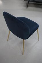 Partij leuke trendy eetkamerstoelen velvet donkerblauw goud, Nieuw, Vijf, Zes of meer stoelen, Blauw, Metaal