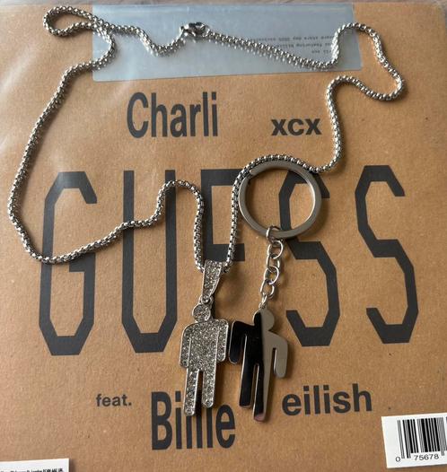 Nieuwe Billie Eilish ketting en sleutelhanger blohsh, Sieraden, Tassen en Uiterlijk, Kettingen, Nieuw, Overige materialen, Zilver