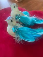 Oude antieke vintage kerstornament/kerstclip vogels blauw, Diversen, Kerst, Ophalen of Verzenden, Nieuw