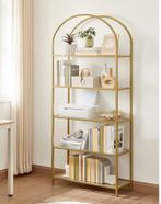 Kast stellingkast boekenkast goud glas staal, Huis en Inrichting, Kasten | Stellingkasten, Ophalen, Zo goed als nieuw