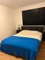 Antraciet suede bedframe 160x200, Huis en Inrichting, Slaapkamer | Boxsprings, Ophalen, Zo goed als nieuw, Tweepersoons, 160 cm