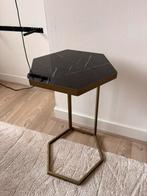 Metalen bijzet tafel marmer look loods5, Huis en Inrichting, Tafels | Bijzettafels, 45 tot 60 cm, Minder dan 55 cm, Metaal of Aluminium