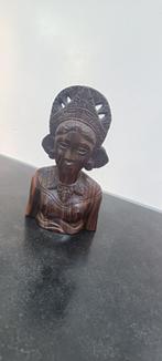 houten buste Aziatische vrouw, Verzamelen, Beelden en Beeldjes, Ophalen of Verzenden, Gebruikt, Mens
