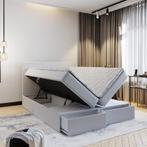 OP=OP Opberg Boxspring met Lade 140 x 200 Grijs, Verzenden, 140 cm, 200 cm, Grijs