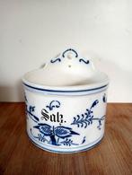 Antieke Duitse Zoutpot met Blauw Decor, Antiek en Kunst, Antiek | Keramiek en Aardewerk, Ophalen of Verzenden