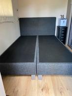 Boxspring 2 x 70 x 200 grijs, Ophalen, Tweepersoons, 140 cm, Zo goed als nieuw