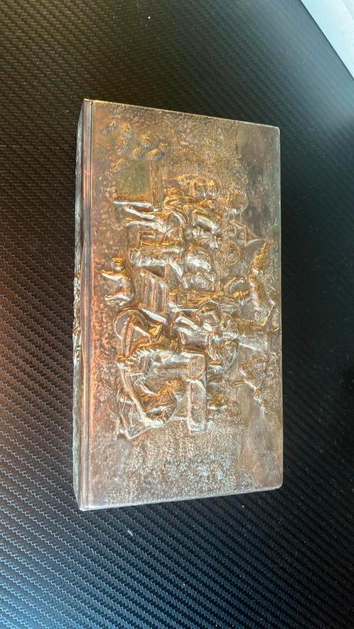 Verzilverd doosje met lotje antiek verzilverd bestek, Antiek en Kunst, Antiek | Goud en Zilver, Zilver, Ophalen of Verzenden