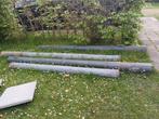 4 houten palen, Doe-het-zelf en Verbouw, Hout en Planken, Ophalen, Gebruikt, 50 mm of meer, Balk