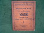 Norton Dominator model 7 1953 maintenance instruction manual, Motoren, Ophalen of Verzenden, Overige merken