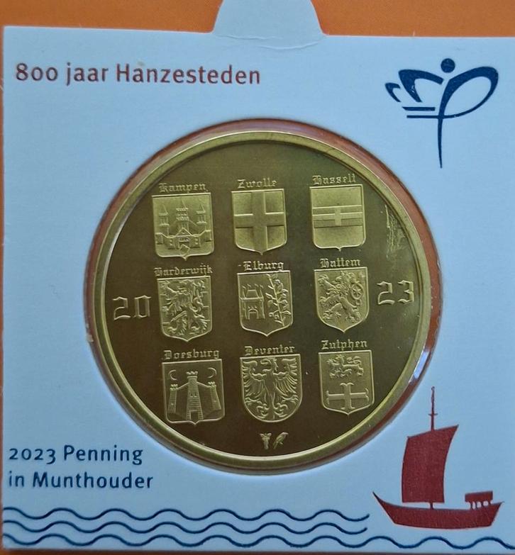 800 jaar Hanzesteden penning 2023, Postzegels en Munten, Munten | Nederland, Koningin Beatrix, Ophalen of Verzenden