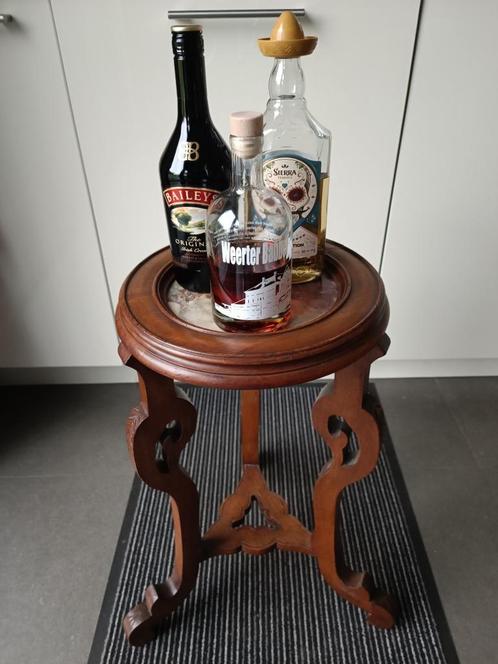 Antieke unieke Piëdestal / bijzettafel, marmer blad, Huis en Inrichting, Woonaccessoires | Zuilen en Pilaren, Ophalen