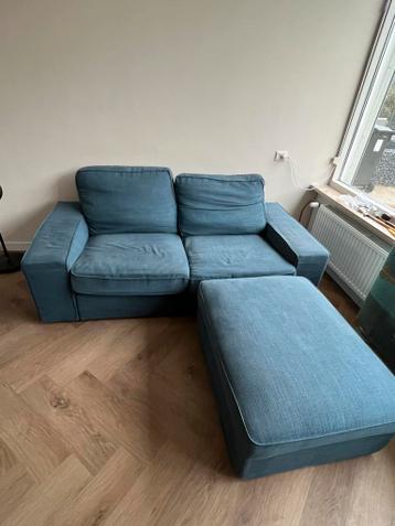 IKEA KIVIK 2-zitsbank blauw + voetenbank - afbeelding 1