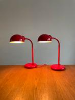 Vintage set space age bureaulampen / bedlampen - rood design, Ophalen of Verzenden, Zo goed als nieuw, Vintage midcentury Space Age 80s Memphis Milano stijl design