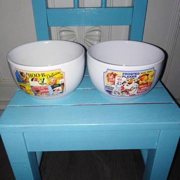 2 Kellogg's Corn flakes kommen en 1 glas met vintage opdruk beschikbaar voor biedingen