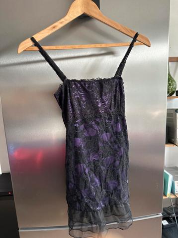 Nieuw Zwart/Paars kanten jurkje - Maat M beschikbaar voor biedingen