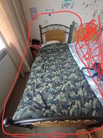 Eenpersoonsbed 90x200 cm met matras - Gietijzer & Riet, Ophalen, 90 cm, Eenpersoons, Vintage