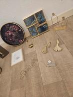 Woondecoratie accessoires goud vaas kandelaars dienblad, Huis en Inrichting, Ophalen of Verzenden, Zo goed als nieuw, Minder dan 25 cm