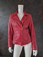 Rode leren biker model  jas - maat M, Maat 38/40 (M), Ophalen of Verzenden, Rood, Onbekend