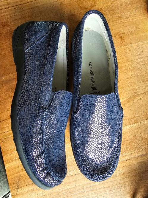 Waldlaufer 7,5 K 41 zilver blauw antislipzolen
 instappers, Kleding | Dames, Schoenen, Zo goed als nieuw, Instappers, Blauw, Ophalen of Verzenden