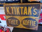 Blikken reclame bord K tiktak's koffie en thee, Verzamelen, Ophalen of Verzenden, Gebruikt, Reclamebord