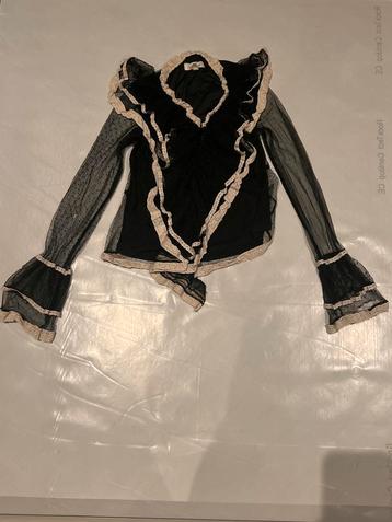 MOCHY zwarte blouse met kanten details S/M beschikbaar voor biedingen