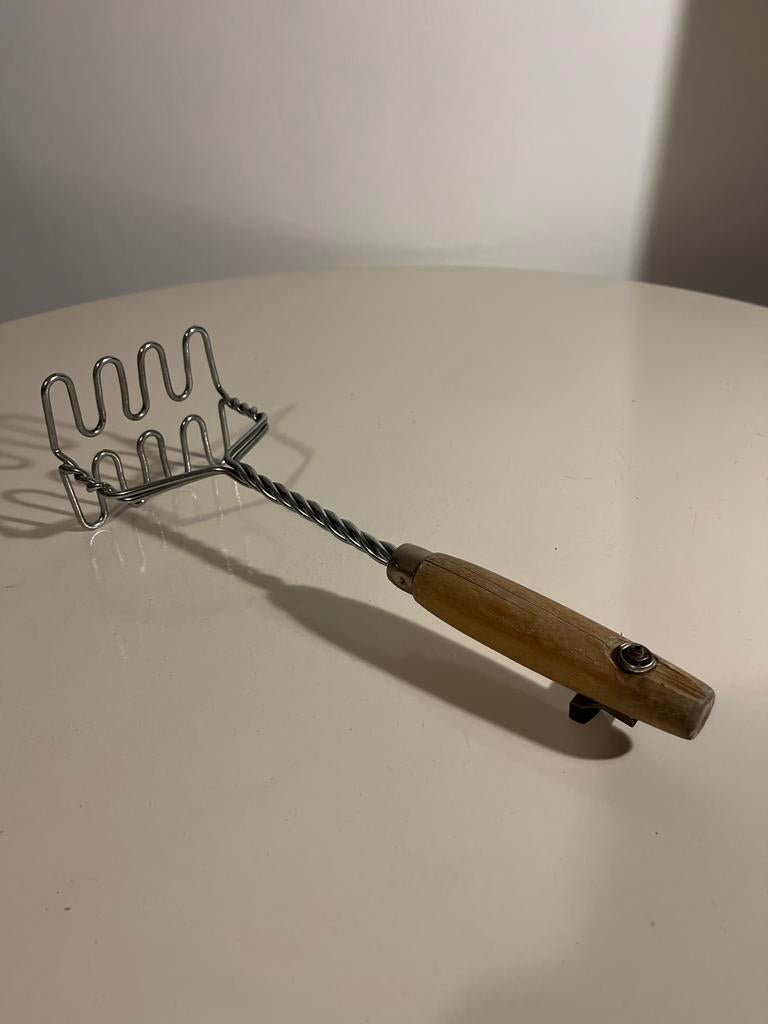 Vintage Aardappelstamper met Houten Handvat, Ophalen, Gebruikt