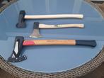 2 x Kloofbijl 7 cm en 9 cm. en 1 x  Hakbijl 12cm.  zie foto., Tuin en Terras, Ophalen of Verzenden, Gebruikt, Bijl, Overige merken