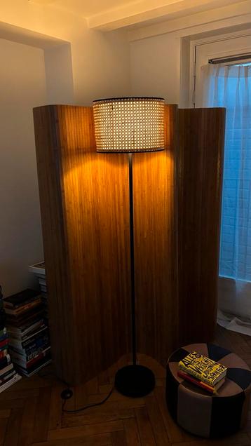 Rotan Vloerlamp Mid Century/Japandi - Zo Goed Als Nieuw