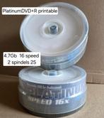 Platinum DVD+R Printable 2 spindels a 25 stuks, Computers en Software, Beschrijfbare discs, Ophalen of Verzenden, Nieuw, Dvd, Op spindel