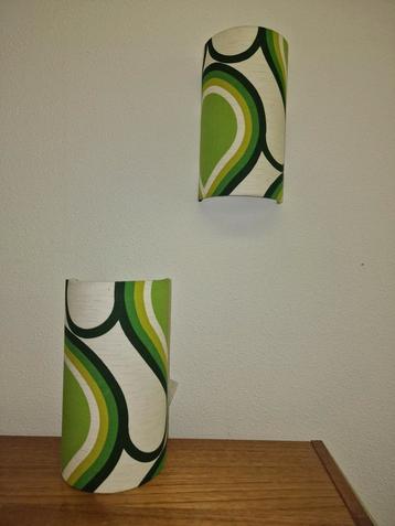 Space age retro vintage groen witte wandlampje  beschikbaar voor biedingen