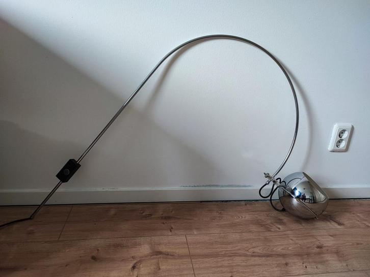 Gepo design wandlamp Booglamp chroom jaren 70, Huis en Inrichting, Lampen | Wandlampen, Gebruikt, Ophalen of Verzenden