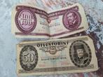 Hongaarse Forint Biljetten - 100 & 50 Forint, Ophalen of Verzenden, Slowakije, 200 euro