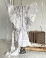 Brocante oude Franse witte bonnet / mutsje, Ophalen of Verzenden