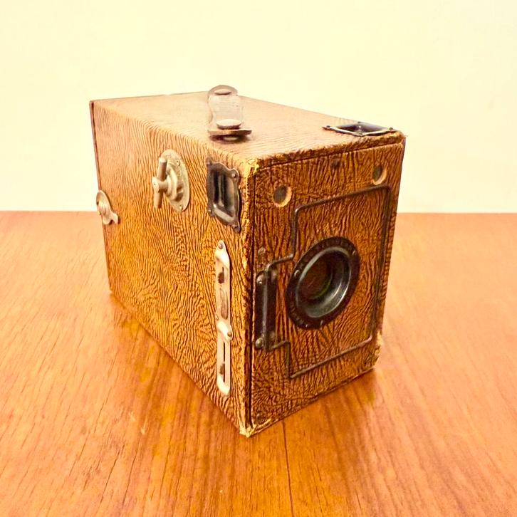VINTAGE BOX CAMERA JAREN ’20 ENSIGN 2¼ B 1923 ART DECO, Audio, Tv en Foto, Fotocamera's Analoog, Gebruikt, Compact, Overige Merken