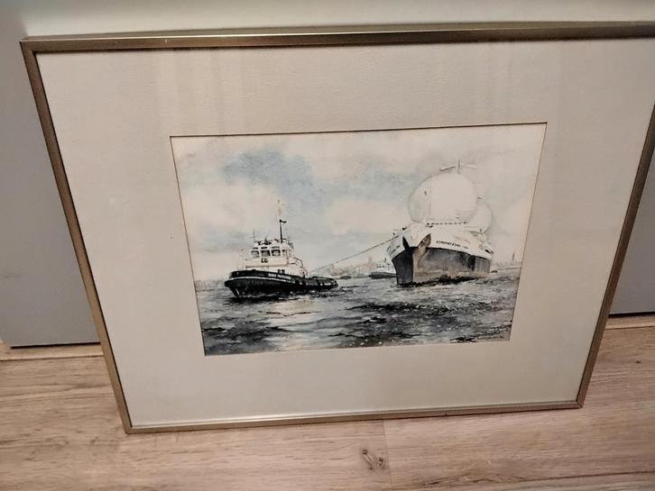 Grote partij scheepvaart mariteam schilderijen zie veder, Antiek en Kunst, Kunst | Tekeningen en Foto's, Ophalen