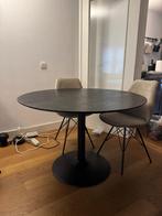 Ronde houtlook eettafel zwart, Huis en Inrichting, Tafels | Eettafels, Ophalen, Rond, Zo goed als nieuw, Vijf personen of meer