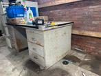 Stalen Bureau met Lades - Industrieel Design, Ophalen, Gebruikt, Bureau