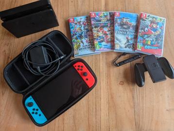 Nintendo switch OLED met 4 spellen beschikbaar voor biedingen