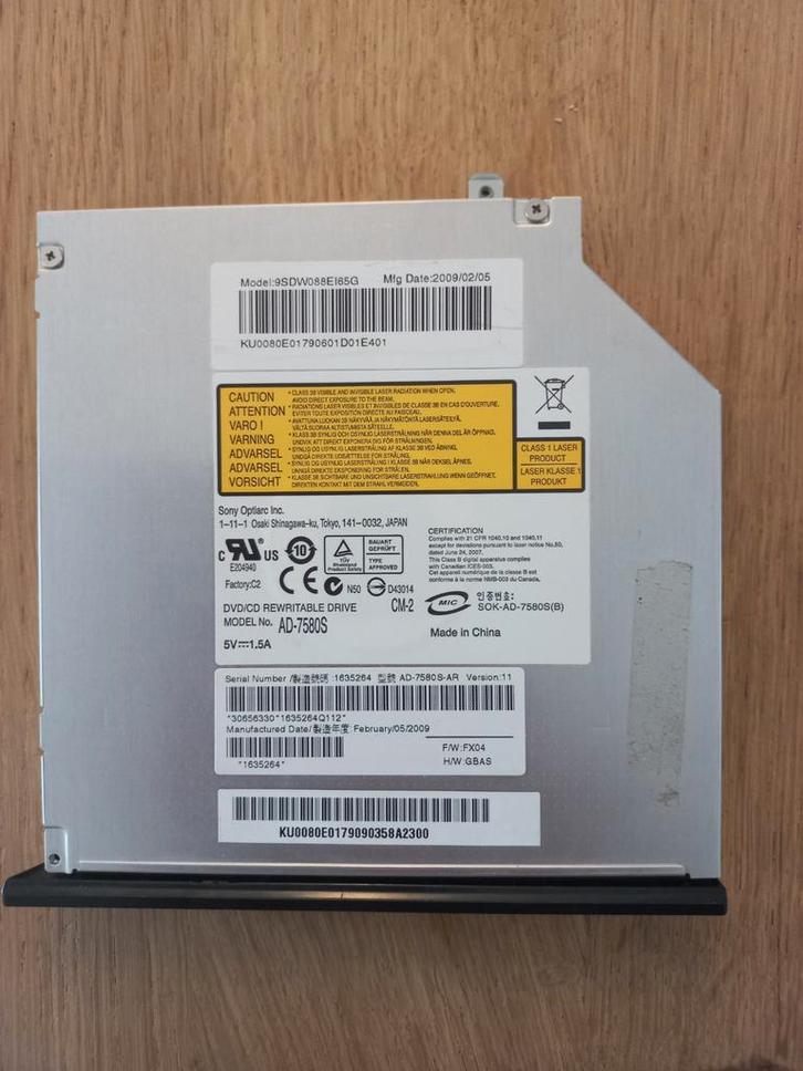 Sony Optiarc AD-7580S DVD Rewritable Drive - Intern, Computers en Software, Optische drives, Gebruikt, Intern, MacOS, Windows