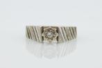 Exclusieve 18 karaat wit gouden heren ring 0.20 CT Diamant, Wit, Heer, Ophalen of Verzenden, Goud