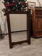 Vintage: Antieke houten spiegel met handige hanghaken., Ophalen, Rechthoekig, 50 tot 100 cm, 100 tot 150 cm