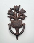 Oude gietijzeren deurklopper met tulpen, Ophalen of Verzenden