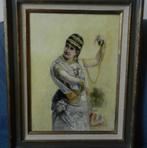 Olieverf Ottomaanse danseres ongesign. ca 1900 hxb: 39x29 cm, Ophalen of Verzenden