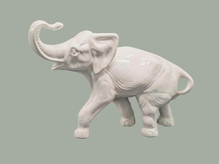 Vintage beeld olifant keramiek ca. 1980, Huis en Inrichting, Woonaccessoires | Overige, Gebruikt, Ophalen of Verzenden
