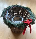 Kerstmandje/bloempot met waxinelichthouder, Diversen, Kerst, Ophalen of Verzenden, Zo goed als nieuw