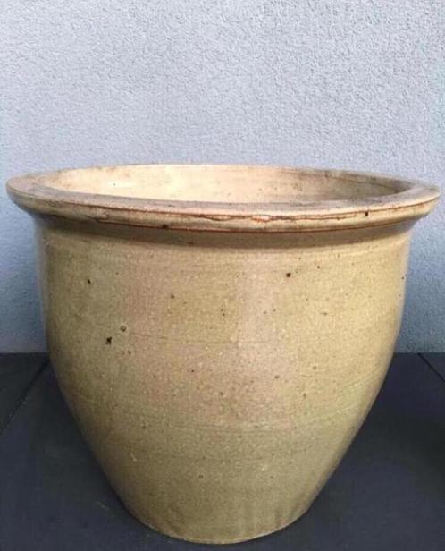 Oud Hollandse kwaliteit terracotta bloempotten beige glazuur, Tuin en Terras, Bloempotten, Zo goed als nieuw, Terracotta, Binnen